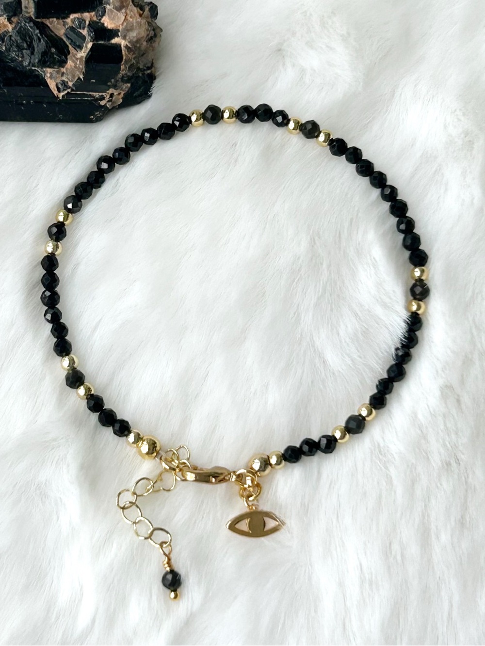 Black Tourmaline + Obsidian Protection Healing Bracelet